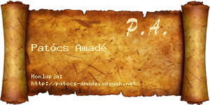 Patócs Amadé névjegykártya